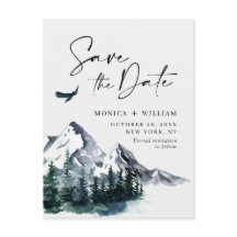 Wasserfarbengebirge Waldhochzeit retten das Datum