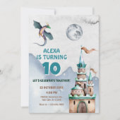 Wasserfarbengeburt des Drachenschlosses Einladung (Vorderseite)