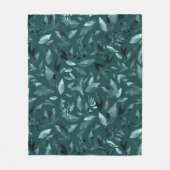 Wasserfarbengefallene Blätter 10 Fleecedecke (Vorderseite)