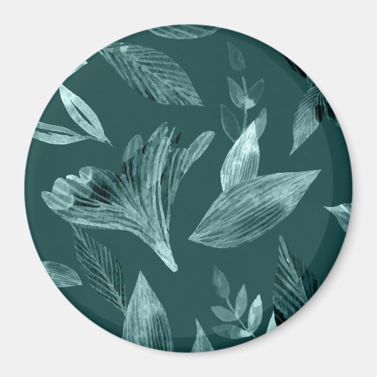 Wasserfarbengefallene Blätter 10 Magnet (Vorne)