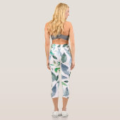 Wasserfarbengefallene Blätter 11 Capri Leggings (Rückseite)