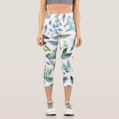 Wasserfarbengefallene Blätter 11 Capri Leggings (Vorderseite)