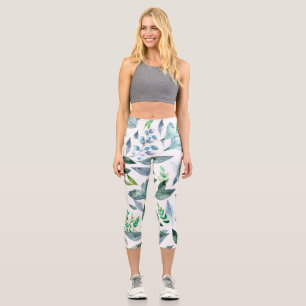 Wasserfarbengefallene Blätter 11 Capri Leggings
