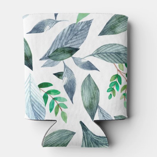 Wasserfarbengefallene Blätter 11 Dosenkühler (Rückseite)