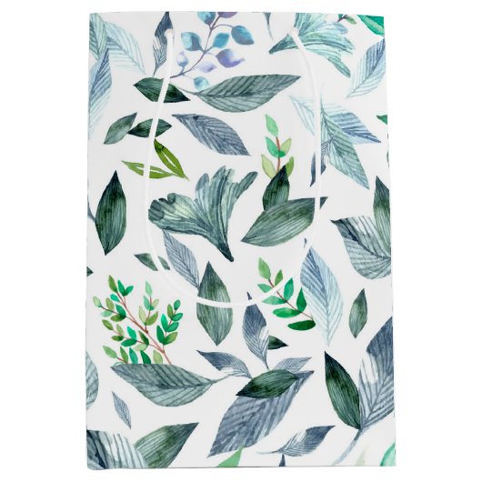 Wasserfarbengefallene Blätter 11 Mittlere Geschenktüte (Vorderseite)