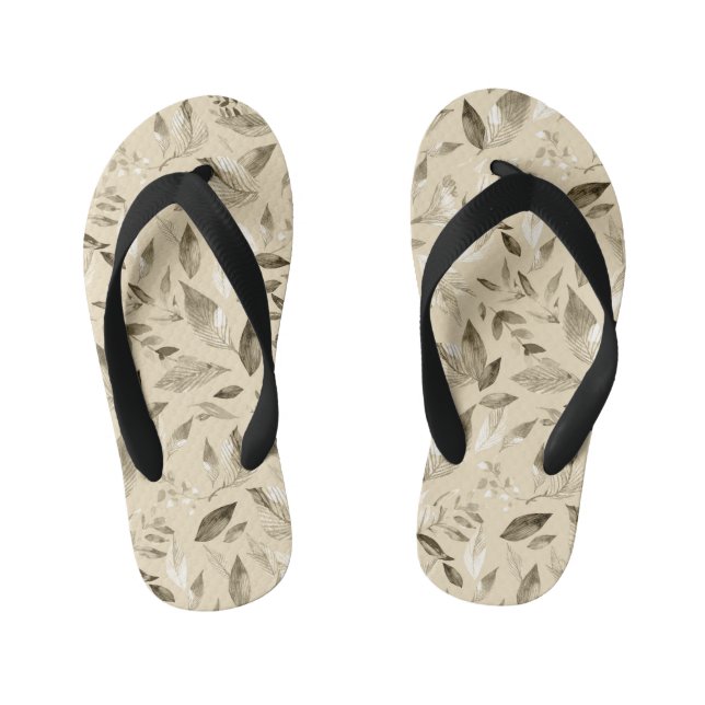 Wasserfarbengefallene Blätter 4 Kinderbadesandalen (Fußbett)