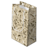 Wasserfarbengefallene Blätter 4 Kleine Geschenktüte (Rückseite Schrägansicht)