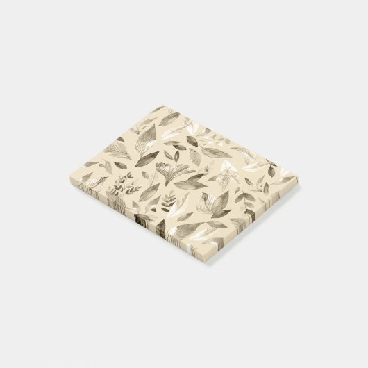 Wasserfarbengefallene Blätter 4 Post-it Klebezettel (angewinkelt)