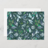 Wasserfarbengefallene Blätter 5 Feiertagspostkarte (Vorne/Hinten)