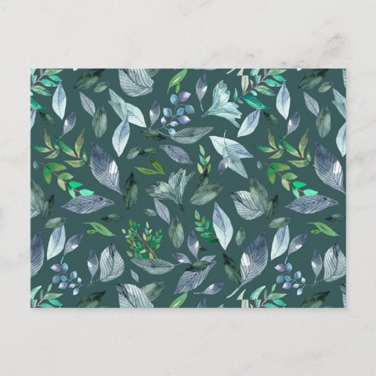 Wasserfarbengefallene Blätter 5 Feiertagspostkarte (Vorderseite)