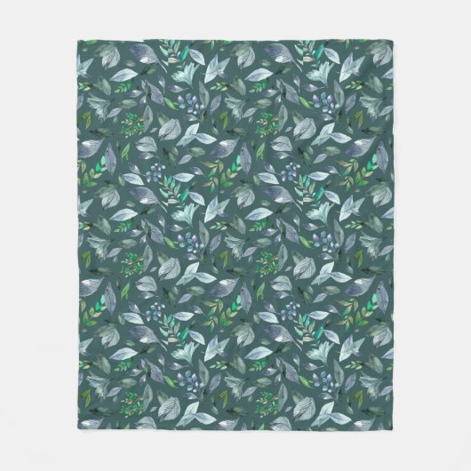 Wasserfarbengefallene Blätter 5 Fleecedecke (Vorderseite)
