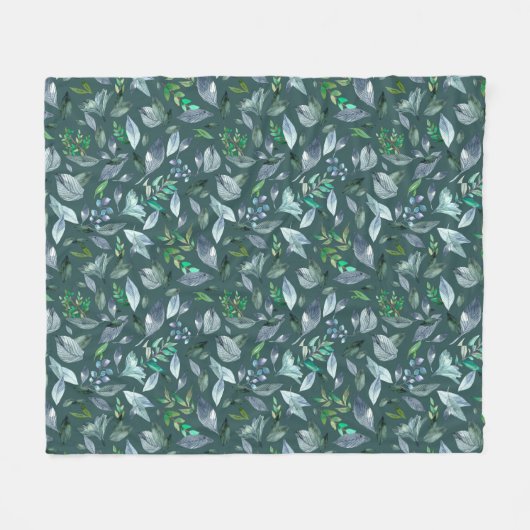 Wasserfarbengefallene Blätter 5 Fleecedecke (Vorderseite (Horizontal))