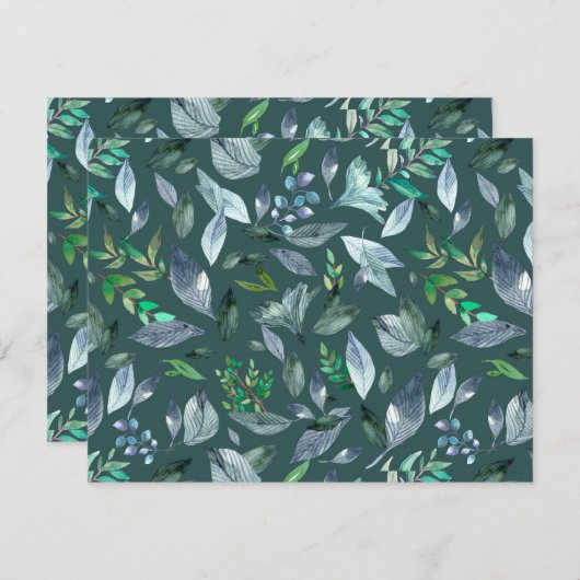 Wasserfarbengefallene Blätter 5 Mitteilungskarte (Vorne/Hinten)