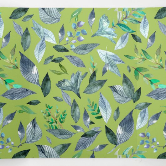 Wasserfarbengefallene Blätter 6 Dreifach Gefaltete Ankündigung (Innenseite Mitte)