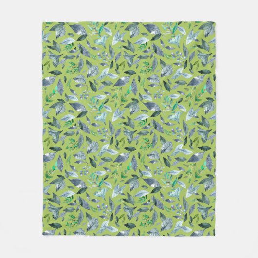 Wasserfarbengefallene Blätter 6 Fleecedecke (Vorderseite)