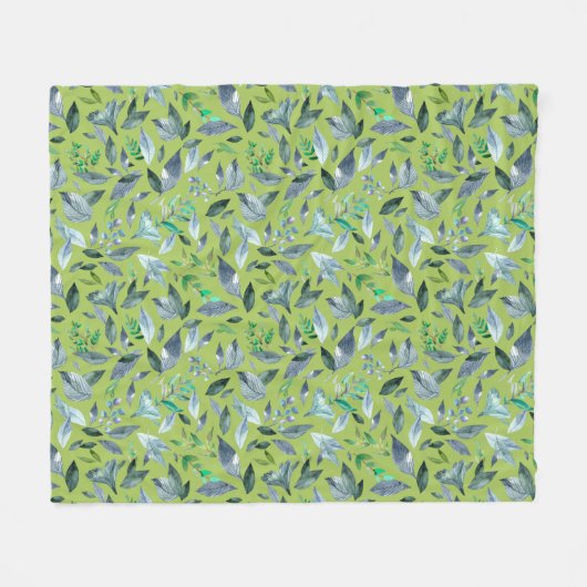 Wasserfarbengefallene Blätter 6 Fleecedecke (Vorderseite (Horizontal))