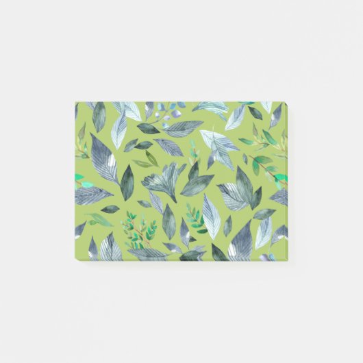 Wasserfarbengefallene Blätter 6 Post-it Klebezettel (Vorderseite)