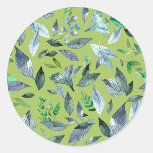 Wasserfarbengefallene Blätter 6 Runder Aufkleber (Vorderseite)