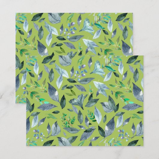 Wasserfarbengefallene Blätter 6 Save The Date (Vorne/Hinten)