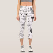 Wasserfarbengefallene Blätter 8 Capri Leggings (Vorderseite)