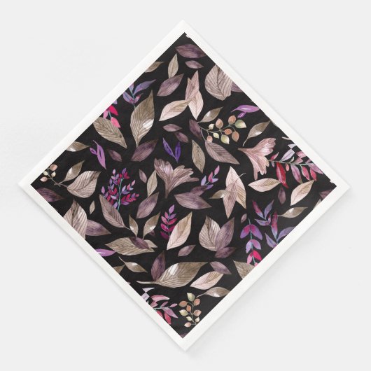 Wasserfarbengefallene Blätter Serviette (Ecke)