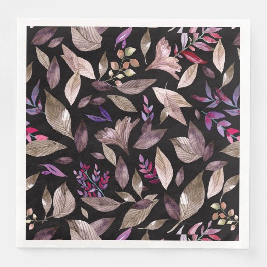 Wasserfarbengefallene Blätter Serviette (Vorderseite)