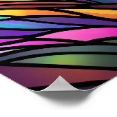 Wasserfarbengefestigte Glasseidene mit Kopfhörern Poster (Ecke)