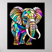 Wasserfarbengefestigtes Glas Elefant 4:5 Poster (Vorne)