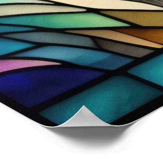 Wasserfarbengefestigtes Glas Elefant 5:4 Poster (Ecke)