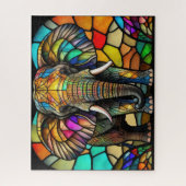 Wasserfarbengefestigtes Glas Elephant Puzzle (Vertikal)