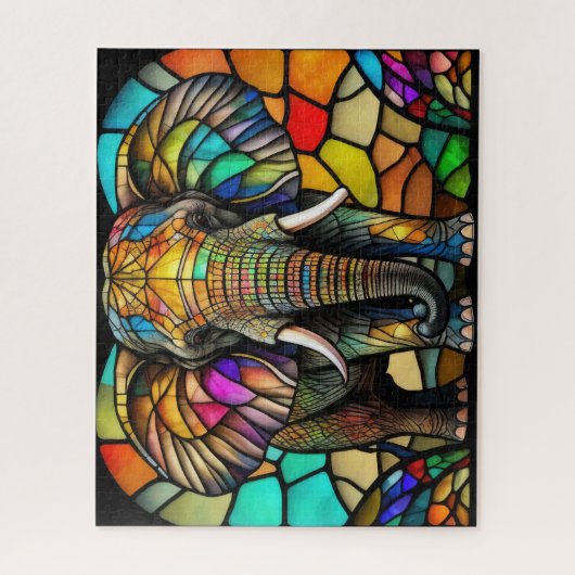Wasserfarbengefestigtes Glas Elephant Puzzle (Vertikal)