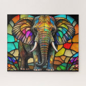 Wasserfarbengefestigtes Glas Elephant Puzzle (Horizontal)