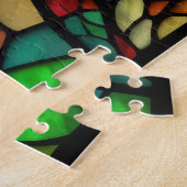 Wasserfarbengefestigtes Glas Elephant Puzzle (Seite)