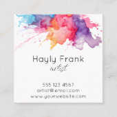 Wasserfarbengeflecht Quadratische Visitenkarte (Vorderseite)