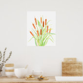 Wasserfarbengeflecht (Typha), Samen, Samen Poster (Küche)