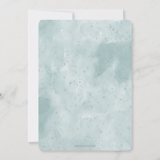 Wasserfarbengeflügel mit neutraler Babydusche Einladung (Rückseite)