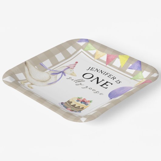 Wasserfarbengel 1. Geburtstag Pappteller (Gewinkelt)
