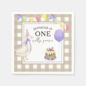 Wasserfarbengel 1. Geburtstag Serviette (Vorderseite)