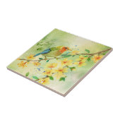 Wasserfarbengel und Blütenkunst Naturalistische Ma Fliese (Seite)