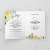 Wasserfarbengelbe Rosen-Schmetterlingsbeerdigung Programm (Innenseite)