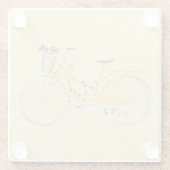 Wasserfarbengelbes Bike Glasuntersetzer (Rückseite)