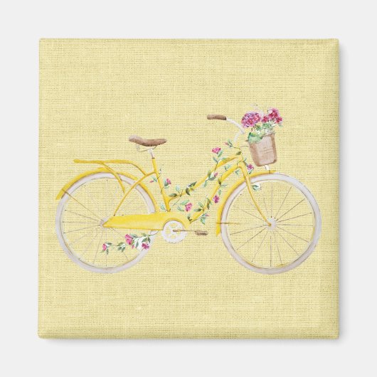 Wasserfarbengelbes Bike Magnet (Vorne)