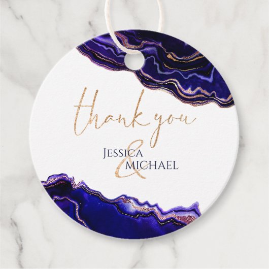 Wasserfarbengeode Moderne Kalligrafie Hochzeit Geschenkanhänger (Vorderseite)