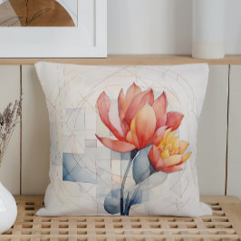 Wasserfarbengeometrie Kissen