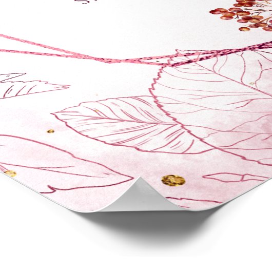 Wasserfarbengeometrische Hochzeit im Herbst Poster (Ecke)