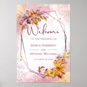 Wasserfarbengeometrische Hochzeit im Herbst Poster (Vorne)