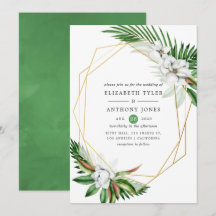 Wasserfarbengeometrische Hochzeit mit tropischer F