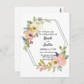 Wasserfarbengeometrische Hochzeit Postkarte (Vorne/Hinten)