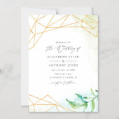 Wasserfarbengeometrische Kristallhochzeit Magneteinladung (Vorderseite)