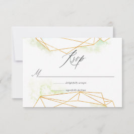 Wasserfarbengeometrische Kristallhochzeit RSVP Karte